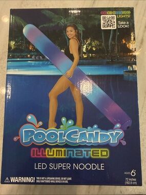 NWT - Illuminated LED Super Noodle - Purple/Blue Color-Changing Pool Float